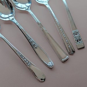 Tablespoons Vintage Silver Flatware Mis Matched Set Reusable Table Setting Brunch Silverware Antique Mix and Match Place Setting image 3