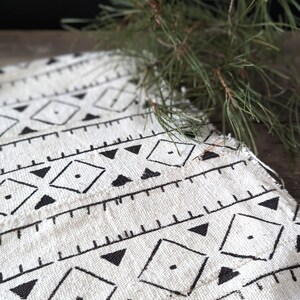 Authentic African Mudcloth White and Black Bogolan Mud Cloth Wholesale Handmade Thick Upholstery Fabric for Throw Pillows Boho Home image 2