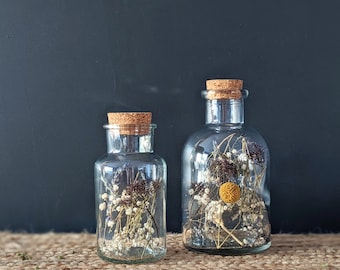 Dried Flower Home Decor Apothecary Jars with Dried Floral Arrangement Spring Home Decor Gifts for Easter Bud Vase Set Hostess Gifts