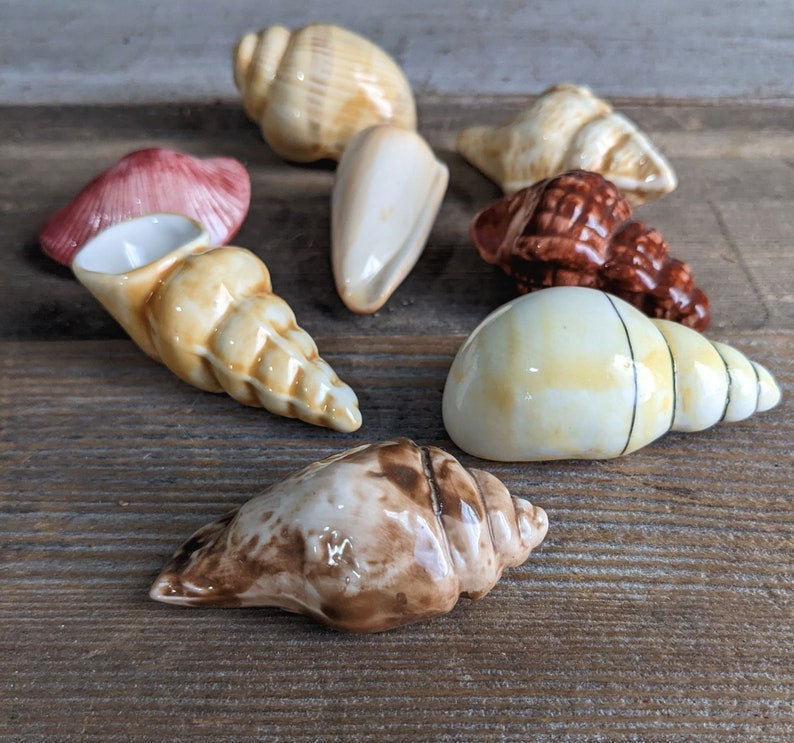 Coastal Home Decor Vintage Sea Shell Decoration Beach House Ocean Theme Ceramic Table Decor image 3