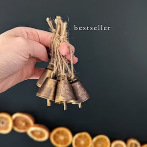 Vintage Style Brass Bells for Holiday Decor Antique Bells Handcrafted Jingle Bells Tree Ornaments for Home Decor Set of Small Bells
