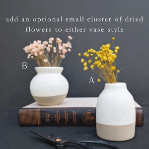 Ceramic Pottery Minimal Bud Vase Boho Decorative Pottery Mini Flower Vase for Dried Flowers Rustic Decor for Unique Gift Ideas image 5