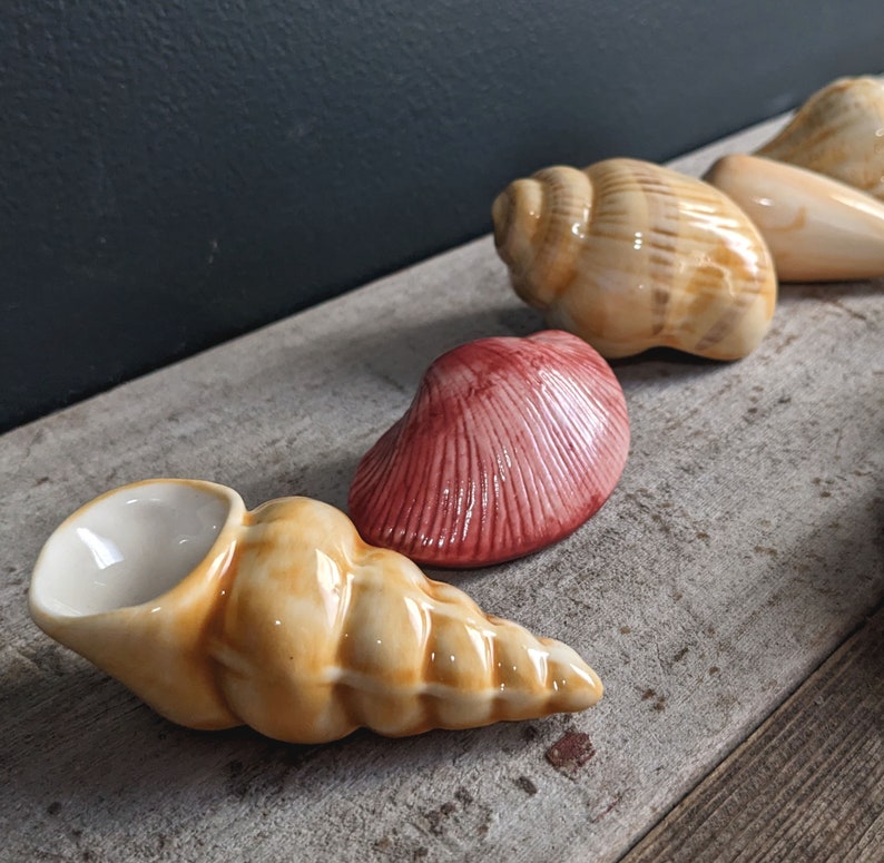 Coastal Home Decor Vintage Sea Shell Decoration Beach House Ocean Theme Ceramic Table Decor image 5