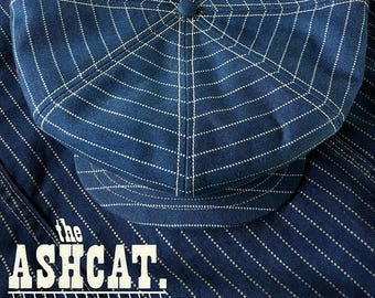 The ASHCAT - 1920s-Style Workwear Railroad 8/4-Panel Cap in Japanese Wabash-Stripe Cloth - Made to Order
