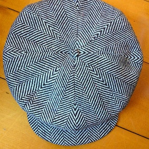 THE GILES - 1920&#39;s-Pattern 8/4 Newsboy Cap in Vintage Herringbone Tweed - Made to Order