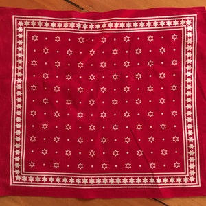 AUTHENTIC Original French Vintage 1920s NOS BANDANNA - Star Print Calico Cotton - Only Five Available!