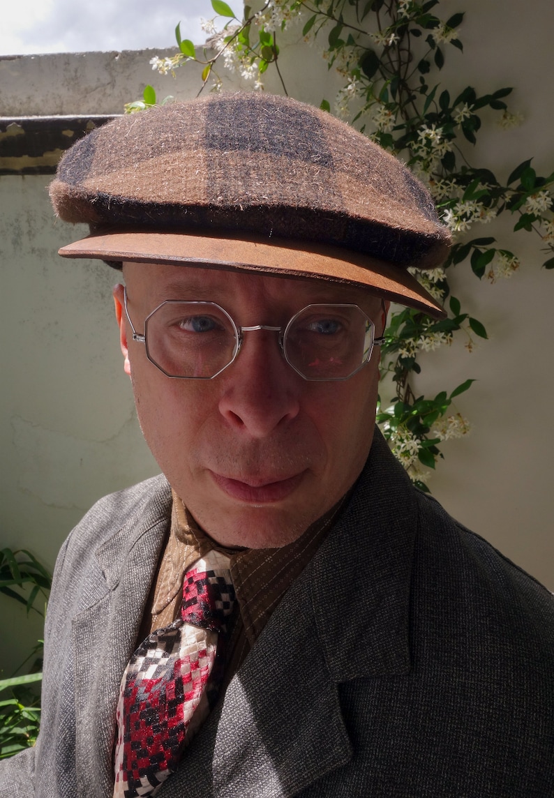 The MOTOCAP 1920sPattern Slimline Flat Cap in Vintage Etsy