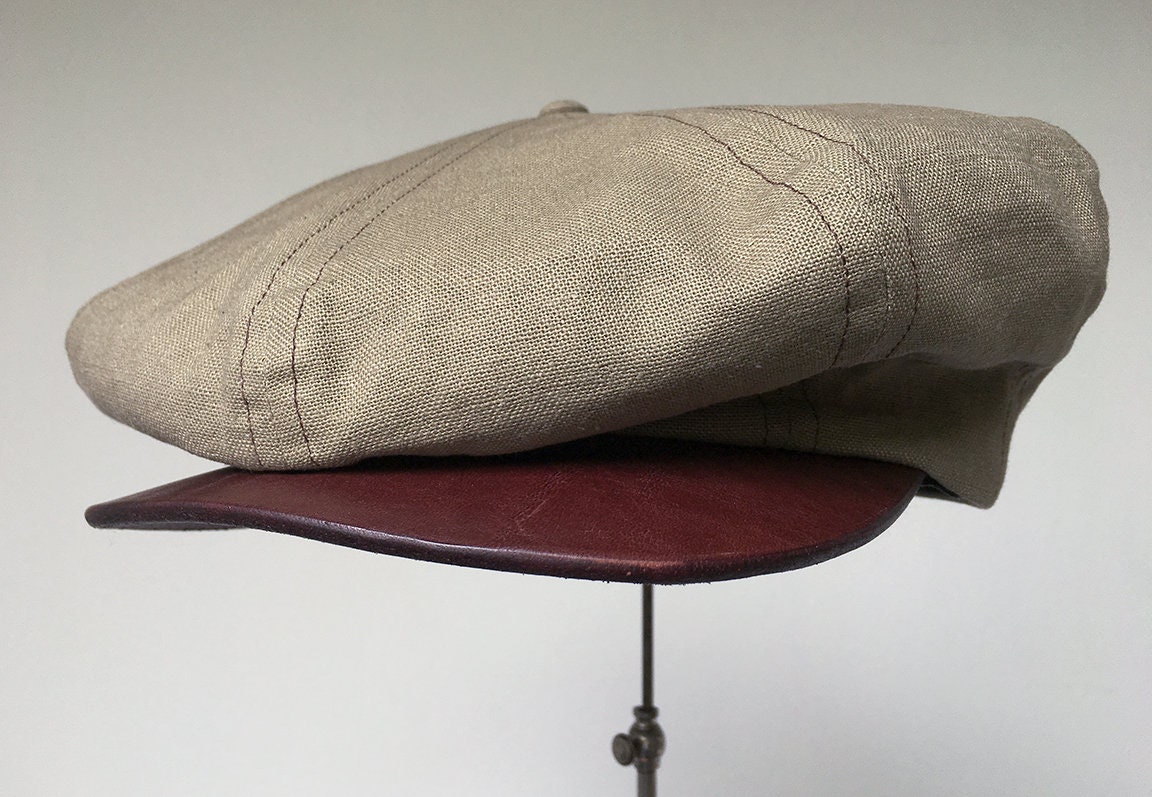 THE GILES - 1920s Style 8/4 Newsboy Cap in Vintage Linen and