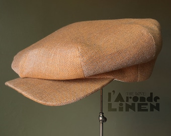 L'ARONDE  (The Dove) LINEN - French-Style 1920s-Pattern Flat Cap in Luxurious Thai Linen - Made to Order