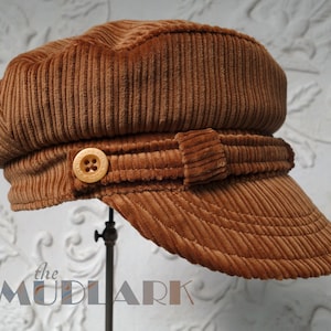 MUDLARK-mössan med 1940-talsmönster i fransk manchester från ca 1940-talet och kalikofoder från ca 1850-talet - Tillverkad på beställning