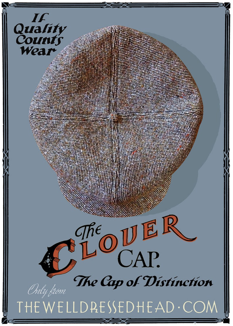 THE CLOVER Cap 1920s-Pattern 4/4 Panel Cap in Vintage Tweed Made to Order image 1