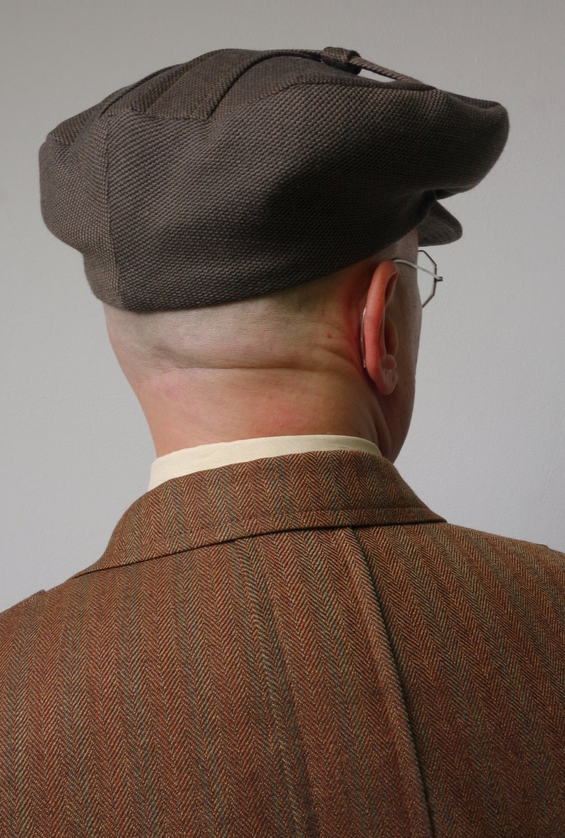 The BANTAM Norfolk-Pleated Fancy 1910s-Pattern Flat Cap in Vintage Suiting Wool Made to Order imagen 10