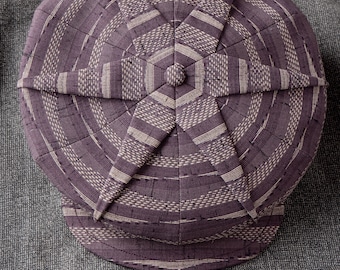 L'Étoile (The Star) - Novelty 1922 Pleated Fancy 6/3 Cap in Vintage Japanese Kimono Wool - Made to Order