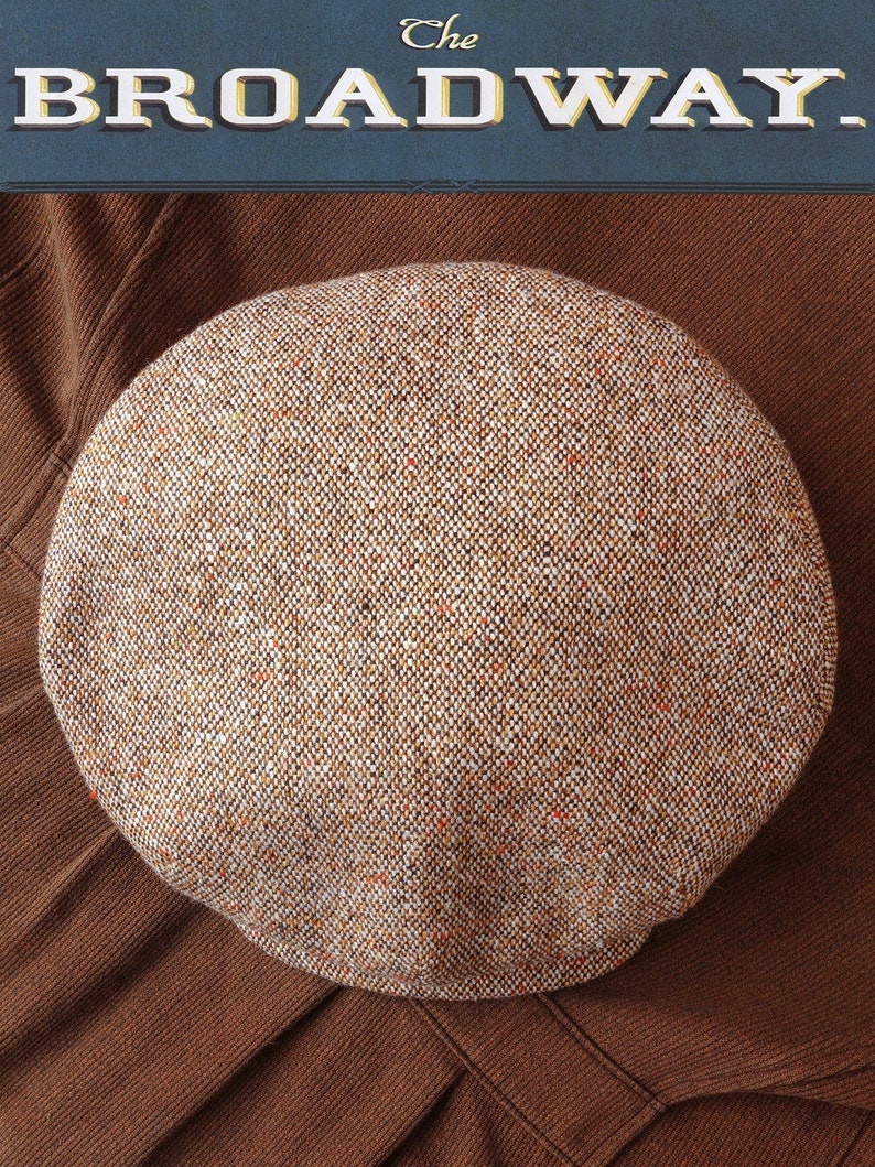 THE BROADWAY - 1910s-Pattern 11.5" Diameter Flat Cap in Vintage Barleycorn Tweed - Made to Order imagen 1