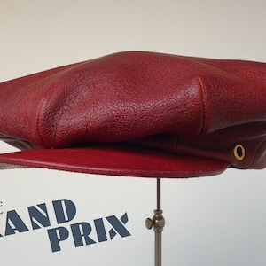 The GRAND PRIX - 1910s Style Flat Cap in Sheepskin Leather, Horsehide Visor and 1920s Chinese Homespun Cotton Liner - Made to Order