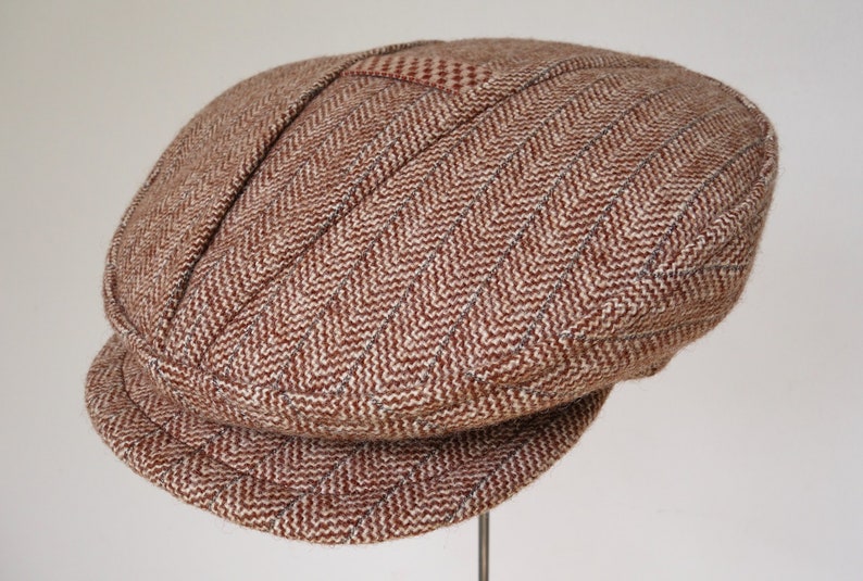 The SAVOY Novelty 1920sdesign Flat Cap With Vtop Detailing Etsy