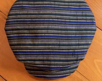The FIVE POINTS - 1910s Reproduction Flat Cap in Vintage Indigo Dyed Kimono Wool - Made to Order