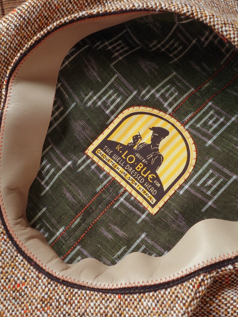 THE BROADWAY - 1910s-Pattern 11.5" Diameter Flat Cap in Vintage Barleycorn Tweed - Made to Order imagen 3