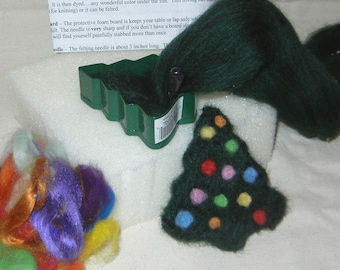 Christmas Tree cookie cutter needle felting kit - DIY ormament kit