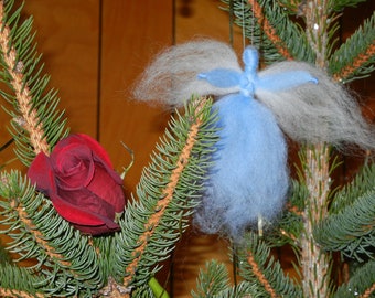 Set of 4 Petite Angel Ornaments - wool - Waldorf style - Custom colors - item 1-5001