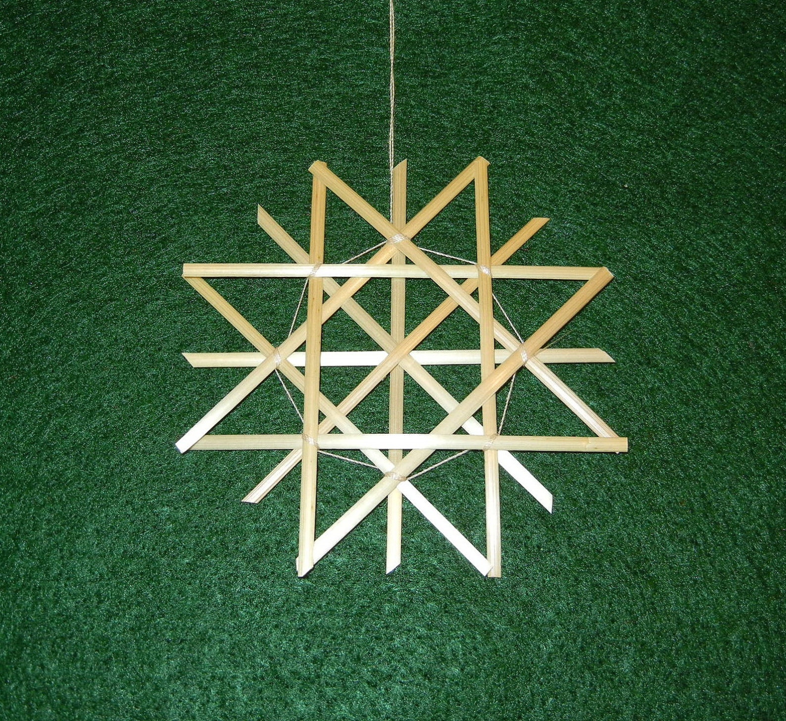 Traditional German Straw Star or Snowflake Ornaments 2.75 in Natural