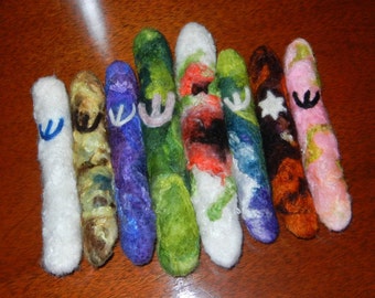 Needle felted mezzuzah - wool and silk - two sizes - many color options - wedding or new home