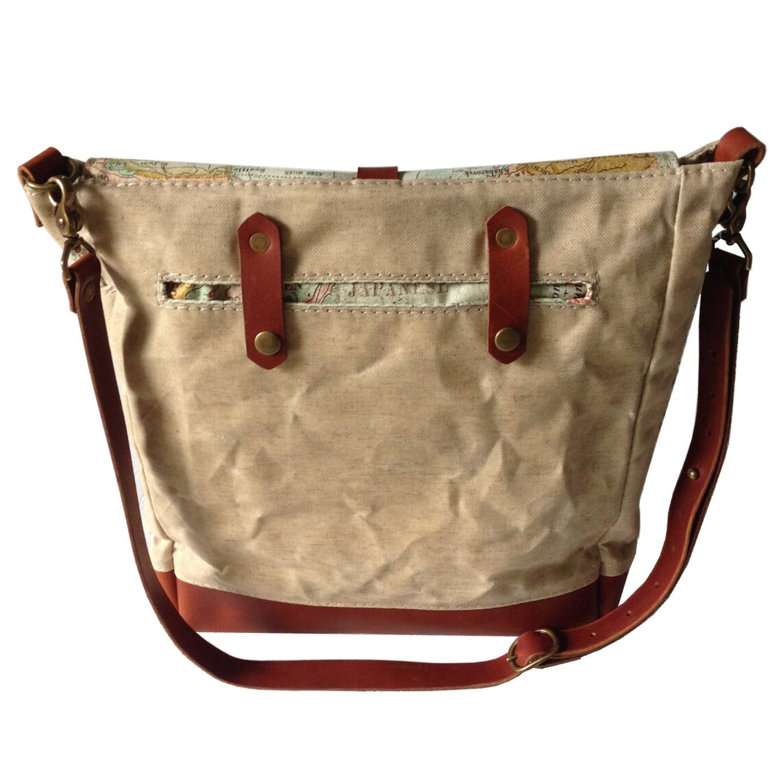 Waxed Canvas & Leather Messenger Bag Expedition Mini Hybrid Etsy