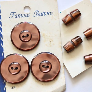 Shiny Brown Button Lot - Quality Round & Toggle Sets - 17mm, 27mm