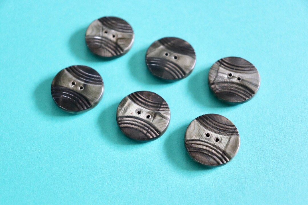 1920s Silvery Plastic Metal-back Buttons Antique Set of 6 - Etsy