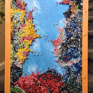 Colorful Paper Quilling Wall Art | 38&quot;x23&quot; Framed Handmade Paper Artwork | Unique Gift for Home or Office Decor