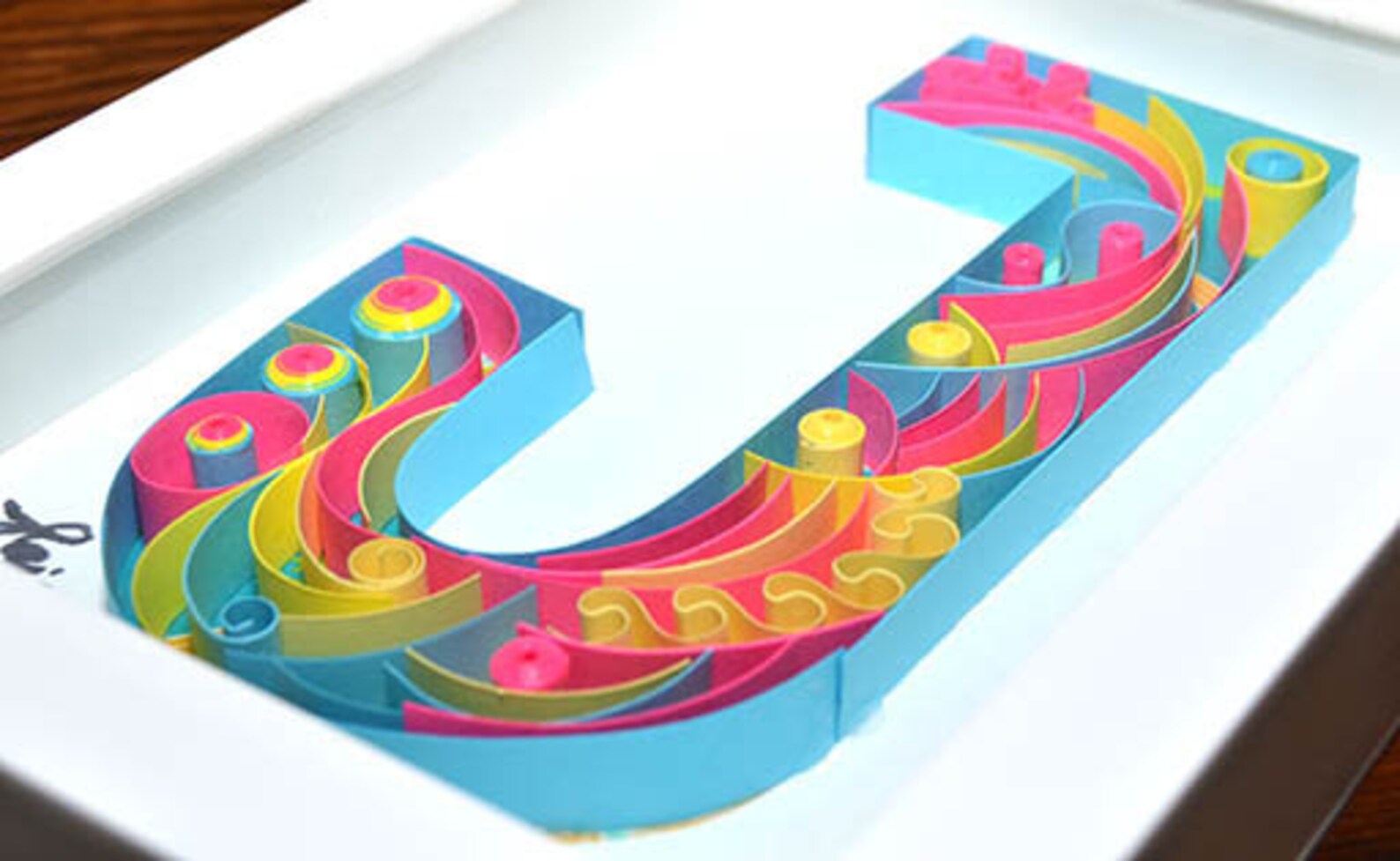 J Quilling Wall Paper Art Letter J Paper Art - Etsy