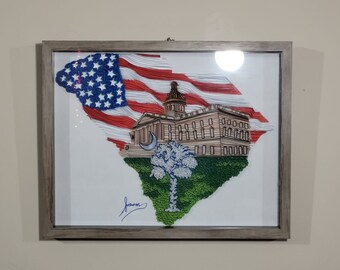 The State of SC - Quilling Wall decor - Unique gift - Paper Quilling - personalized gift - Valentine's day Gift - birthday's gift -Paper Art