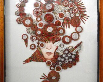 The Princess - Quilling Wall decor - Unique gift - Paper Quilling - personalized gift - Valentine's day Gift - birthday's gift - Paper Art