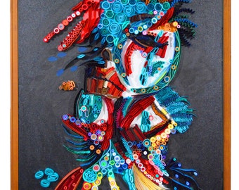 The Dreamy Woman - Quilling Wall decor - Unique gift - Paper Quilling - personalized gift - Valentine's day Gift -Birthday's gift -Paper Art
