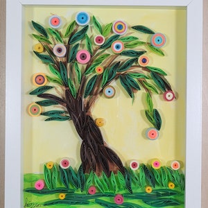Quilling Art &#39;Tree of Life in Autumn&#39; -Paper Wall art -Unique gift -Paper Quilling -personalized gift -Valentine&#39;s day Gift-Birthday&#39;s Gift