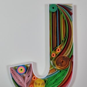 J Quilling Wall Paper Art Letter J Paper Art Personalized Monogram Gift ...
