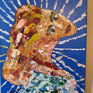 Abstract Acrylic Woman Painting 11x14 – Colorful Female Wall Art – Modern Abstract Canvas Art – Bold Textured Painting – Original Artwork