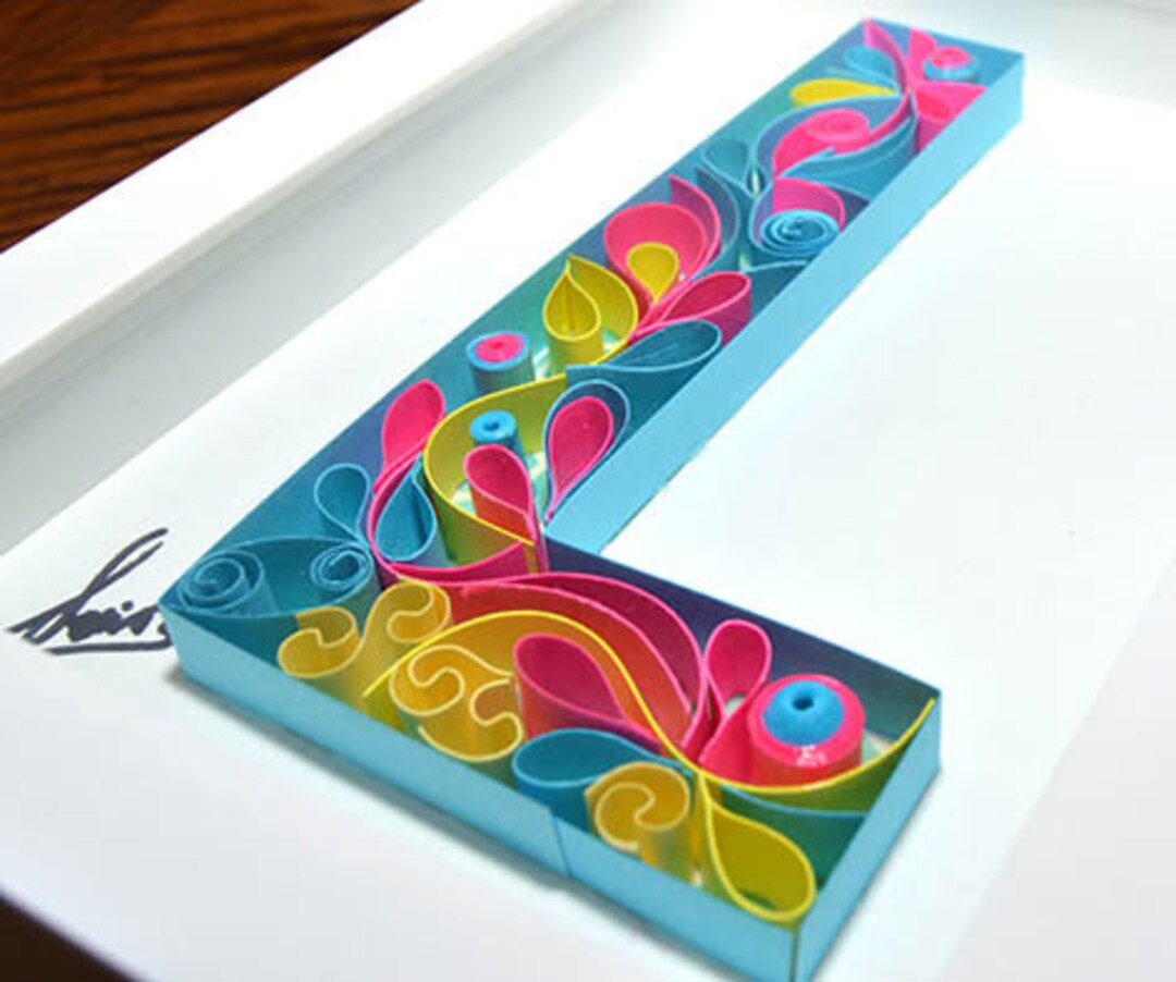 Letter L /quilling Wall Paper Art/custom/paper Art L Etsy