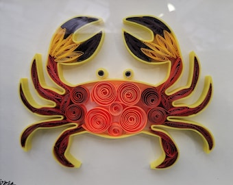 The Crab - Quilling Wall decor - Unique gift - Paper Quilling - personalized gift - Valentine's day Gift - birthday's gift - Paper Art