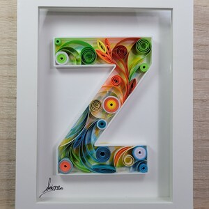 Initial or Monogram Customized Quilled Paper Craft - Personalized Home Decor or Wall Art  - Custom Initial Birthday Gift - personalized gift