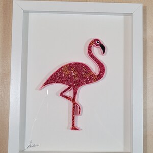 Handmade Quilled Pink Flamingo Wall Art | Framed Paper Quilling Decor (8” x 10”) | Unique Gift for Bird Lovers, Home & Office Decoration
