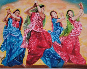 Indian Dancers by ZADCreation (40″ x 30″) Acrylic on canvas artwork