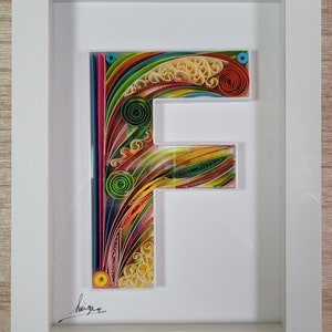 Custom Quilled Letter E Wall Art – Personalized Monogram Gift, Handmade Framed Paper Quilling, Home Decor for Any Occasion,DIY Decor
