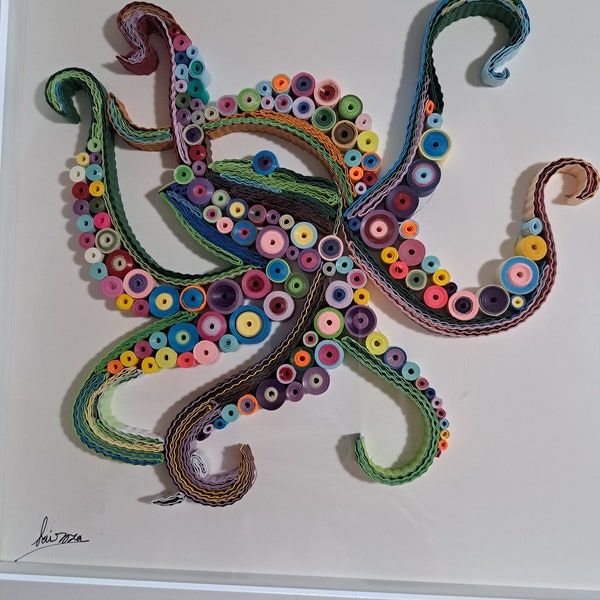 Octopus,quillingartbyzadcreation,handmade,homedecor,wall hanging,giftidea