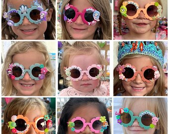 Mermaid Sunglasses, Kids Sunglasses, Flower Sunglasses, Personalized Sunglasses, Custom Sunglasses, Girls Sunglasses, Sunnies for kids