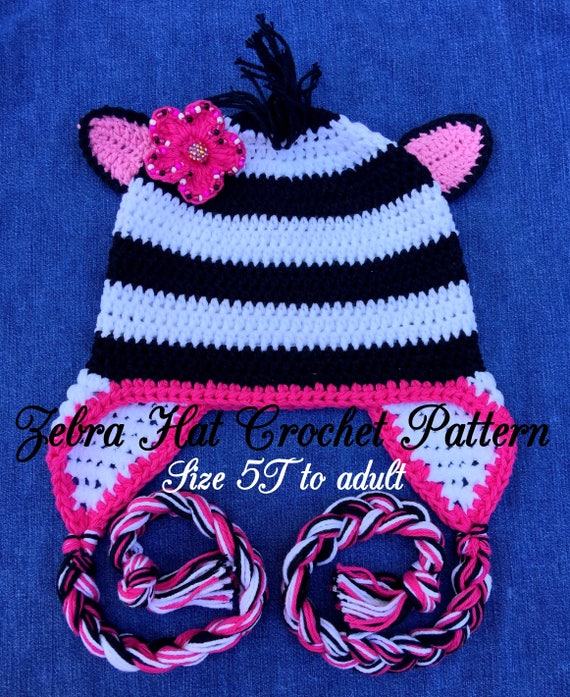 crochet zebra hat