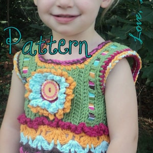 Girl&#39;s top Crochet Pattern, crochet pattern girl, crochet pattern top, Little Girl&#39;s Crochet Tank Top, crochet pattern child