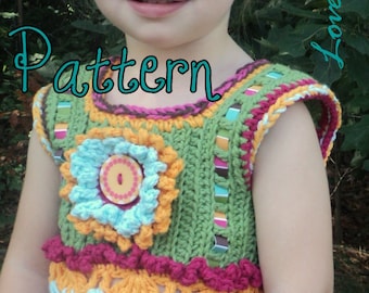 Girl's top Crochet Pattern, crochet pattern girl, crochet pattern top, Little Girl's Crochet Tank Top, crochet pattern child