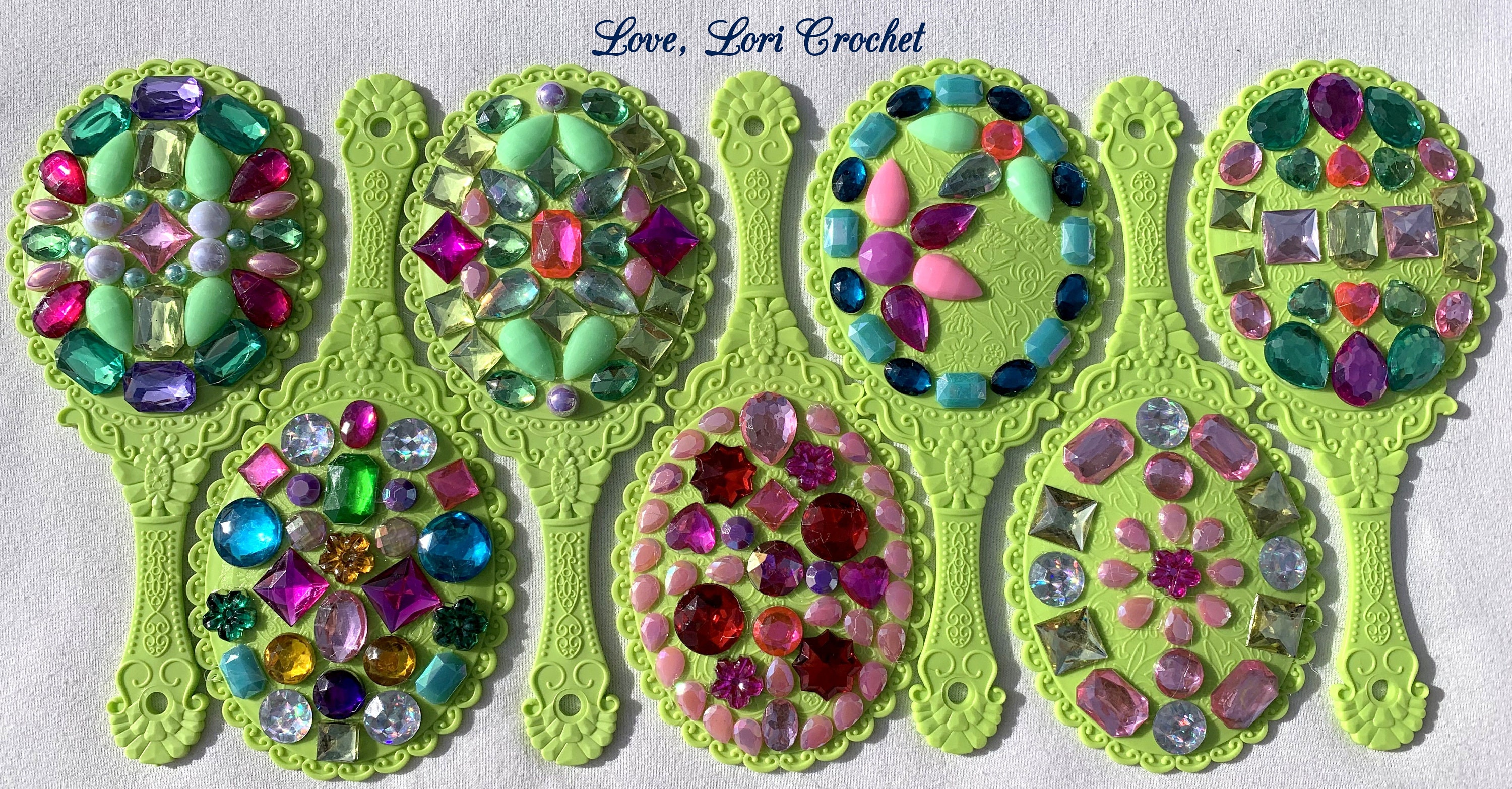 Sparkly Jeweled Hand Mirrors Decorative Mirror Bling Hand Etsy Australia
