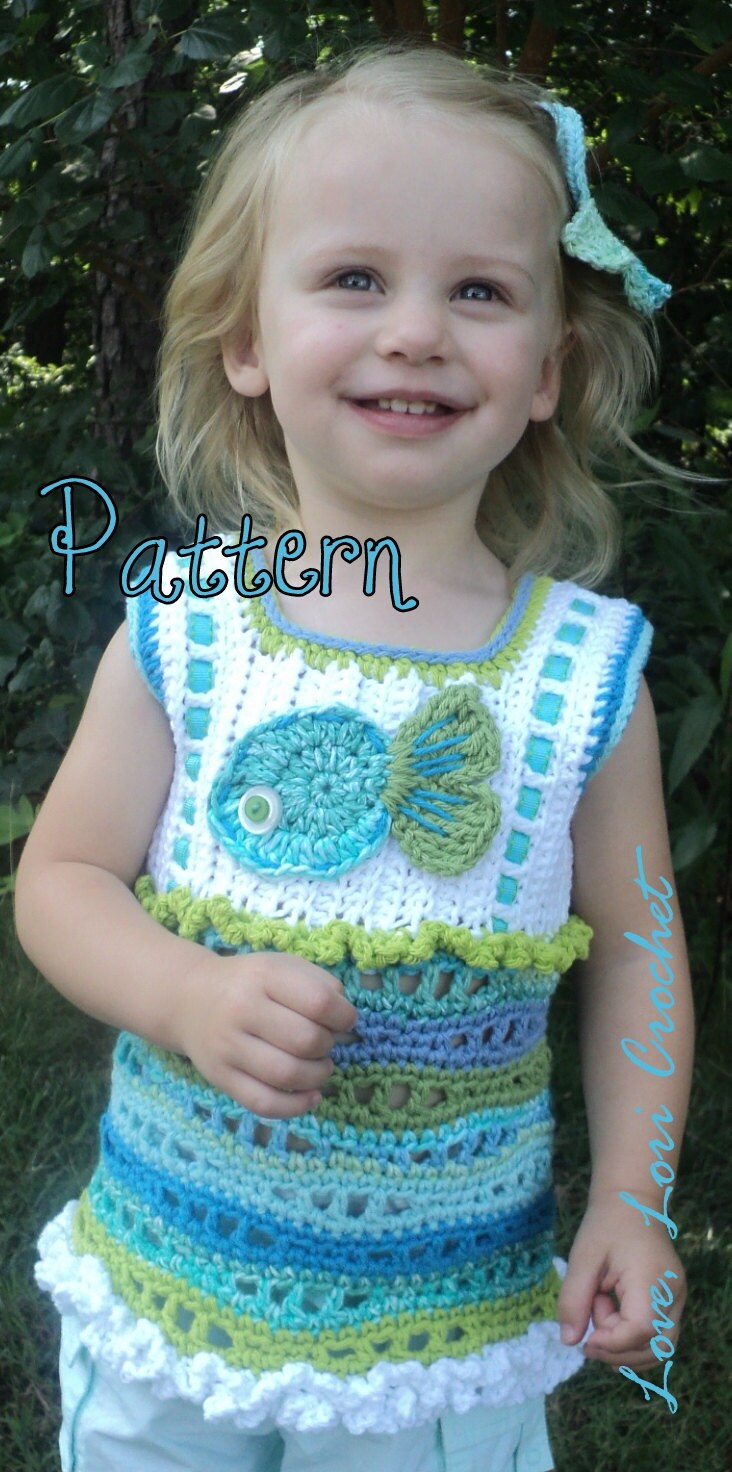 Pattern for Little Fishy Swims the Sea Little Girl's | Etsy